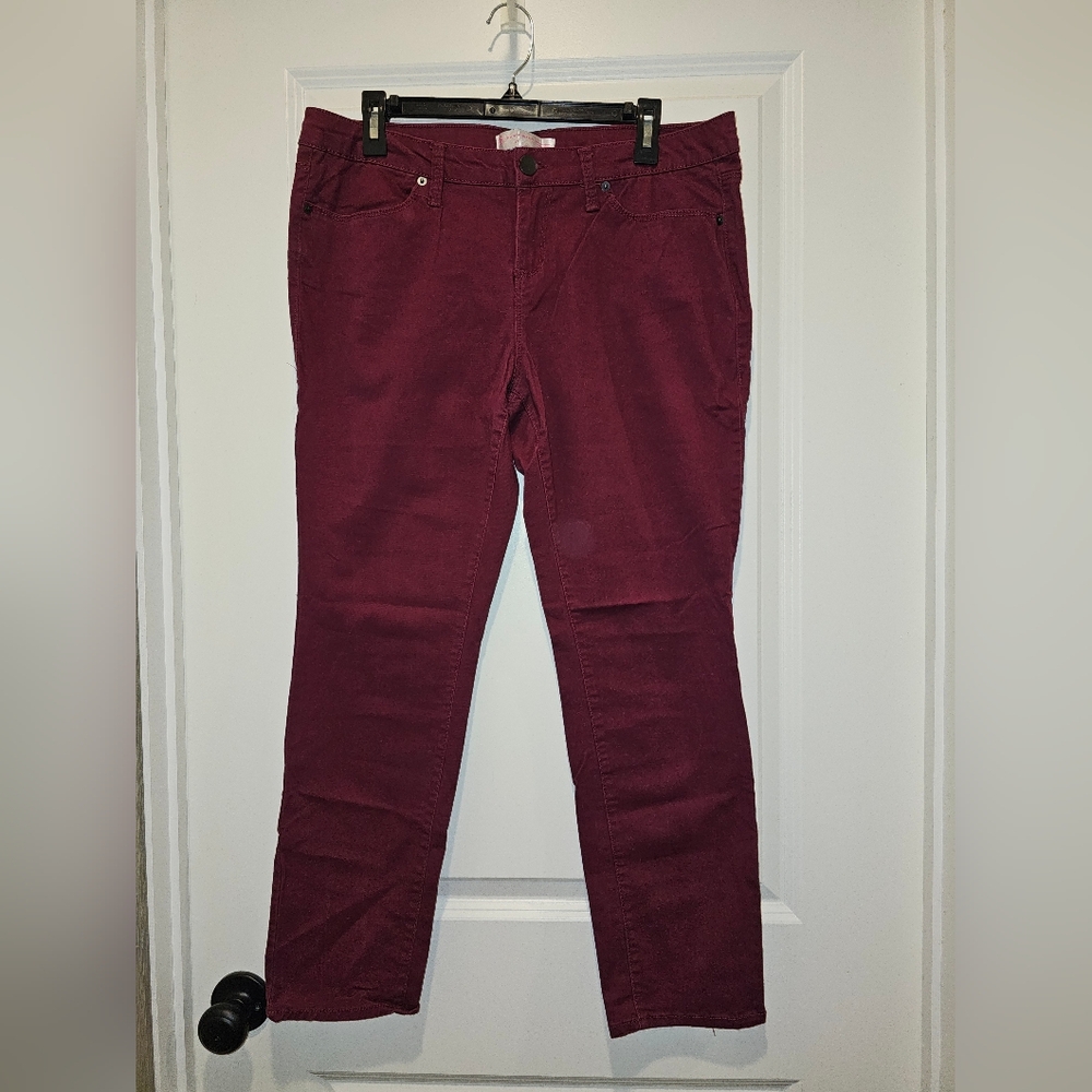 No Boundaries Burgundy Skinny Pants